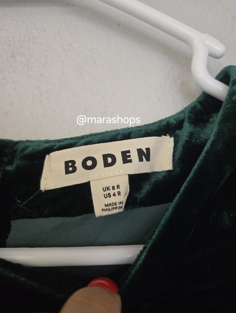 Boden Estella Velvet Shift Dress Emerald Night - Picture 8 of 11